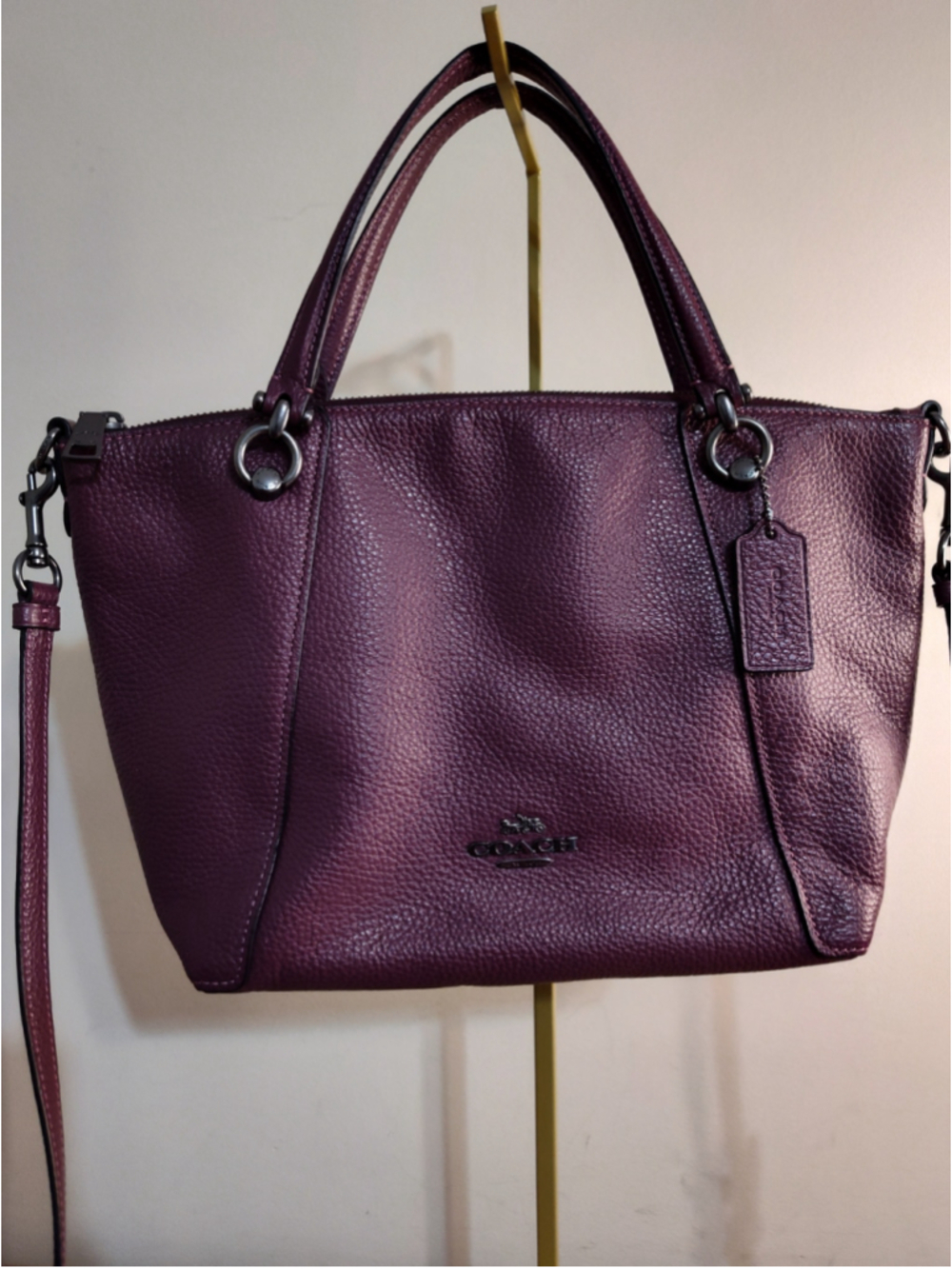 Women's Coach Leather Satchel Bag One Size Purple